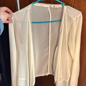 Have Sheer Cream Open-Front Women's Top